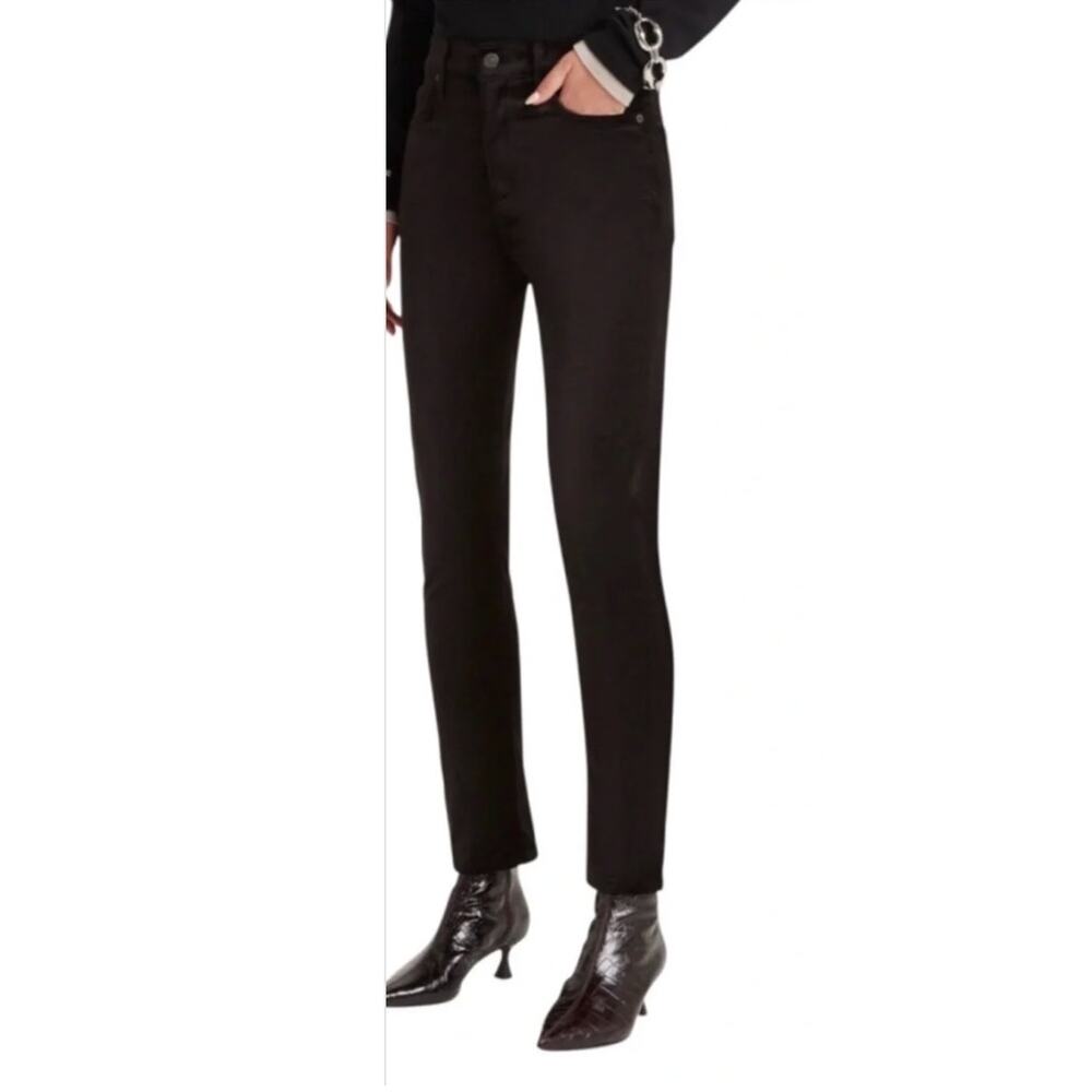 Citizens of Humanity Harlow Ankle High Rise Slim in Black Velveteen Size 29
